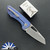 Sharknivco M11-29, Polished Stonewash RWL34 Blade, Distressed Blurple Anodized Titanium Handles