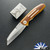 Chuck Gedraitis Custom Countervail Folding Knife, Vintage Natural Canvas Micarta Scales with Antique Westinghouse Paper Micarta Inlays, Spacer and Thumbstud Inlays, Black Timascus Clip, CPM154 Sheepsfoot Blade
