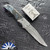 Rainy Vallotton Custom Stinger Dual Action, Timber Tiger Mosaic Damascus Blade, Timber Tiger Mosaic Bolsters With Brown/ Black Mammoth Molar Handle