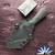 Auxiliary Manufacturing Pocket Bowie,  AEB-L Blade,  Green Micarta/ Shredded Carbon Fiber