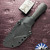 Auxiliary Manufacturing Pocket Bowie XL,  AEB-L Blade, Green Micarta/Shredded Carbon Fiber