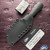 Auxiliary Manufacturing Pocket Bowie XL,  AEB-L Blade, Green Micarta/Shredded Carbon Fiber