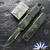Microtech UTX-85 Gen 4 S/E 12314-2TPBKPGCS, Black/ Green Topo Green Partial Serrated S/E Blade, Black/ Green Topographic Camo Handle, Signature Series