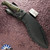 RMJ USA Custom Kukri, Tungsten Gray 80CrV2 Blade, Dirty Olive G10 Handle With Bronze HW, Black Kydex Sheath