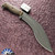 RMJ USA Custom Kukri, Tungsten Gray 80CrV2 Blade, Hyena Brown G10 Handle With Bronze HW, Black Kydex Sheath