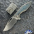 Koenig Knives Arius Flipper, Brightwashed W/PF M390 Blade, Smooth Titanium Handles W/Ocean Blue CarboTi Inlays