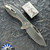 Koenig Knives Arius Flipper, Brightwashed W/PF M390 Blade, Smooth Titanium Handles W/Ocean Blue CarboTi Inlays