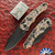 Heretic Knives Mini Pariah Auto, Magnacut Harpoon Single Edge Black Blade,  Duck Camo Handle