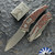 Hawk Knives Talon Auto, Brightwashed M390 Blade, Tumbled Handles W/Fat Carbon Honeycomb Lava Flow Handle Scales