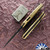 Protech/ Spartan Blades Collab Pallas 2026 Pallas Custom 006, Black DLC Magancut Blade, Albronze Weave Textured Handle W/Mosaic Pin Button