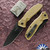 Protech/ Spartan Blades Collab Pallas 2026 Pallas Custom 006, Black DLC Magancut Blade, Albronze Weave Textured Handle W/Mosaic Pin Button