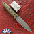 RMJ USA Custom Orlando Special Knife, Tungsten Gray CPM-3V D/E Blade, Dirty Olive G10 Handle Scales