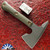 RMJ USA Mini Jenny Spike Tomahawk, Tungsten Gray 80CrV2, Dirty Olive G10 Handle Scales