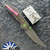 Hypercut Manufacturing Bikkhu, Dark Stonewashed S45VN Blade, Titanium Handle W/ Watermelon Camo Carbon Inlay