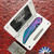 Hypercut Manufacturing Bikkhu, Dark Stonewashed S45VN Blade, Blue/ Purple Titanium Handle W/ Rivet Pattern Titanium Inlay