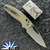 TRM Bulldog Rev. B  River-Lok Stonewash Magnacut Blade, Desert Tan G10 3D Scales