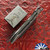 RMOR Knives Custom Squirrel, Vegas Forge Rose And Vine Damascus Blade, Crystalized Titanium Handle, With Coin