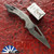 RMOR Knives Custom Squirrel, Vegas Forge Rose And Vine Damascus Blade, Crystalized Titanium Handle, With Coin