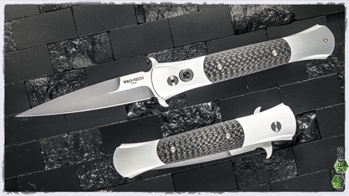 Protech Godfather Auto 951 Tuxedo 154-CM Satin Blade, Black Handle