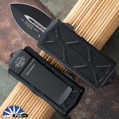 Microtech Exocet 157-1T Double Edge Black Blade, Black Handle