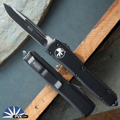 Microtech Ultratech 121-1T Single Edge Black Blade, Black Handle