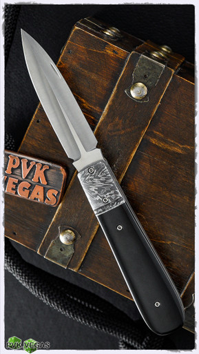 Chuck Gedraitis Custom Slip Joint Dagger CPM-154 Damascus