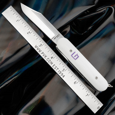 Chuck Gedraitis Switch Army Switchblade, Satin, Ivory G10 - PVK