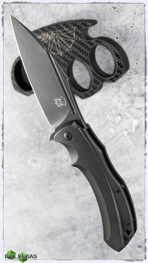 Bastinelli/Fox Shadow Frame Lock Flipper Knife Black Stonewash - PVK