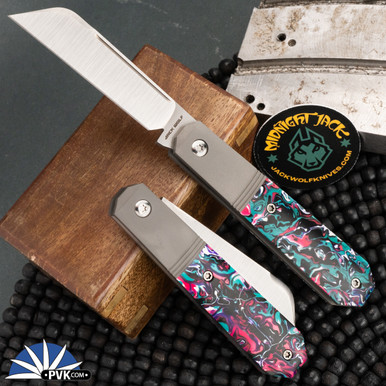 Jack Wolf Knives Midnight Jack Satin Blade Kaotic Resin - PVK