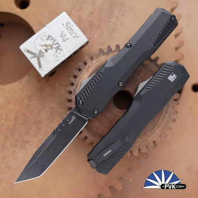 Kershaw Livewire 9000T Blackwash Tanto, Black Handle - PVK