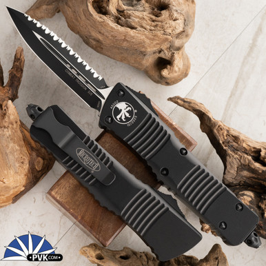 Microtech Combat Troodon 142-3T Double Edge Black Full Serrated