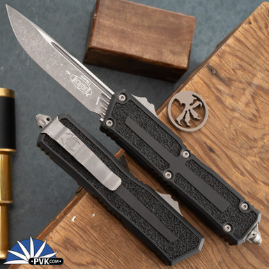 Microtech Scarab 2 Gen 3 1278-10AP Single Edge Apocalyptic Blade, Black ...