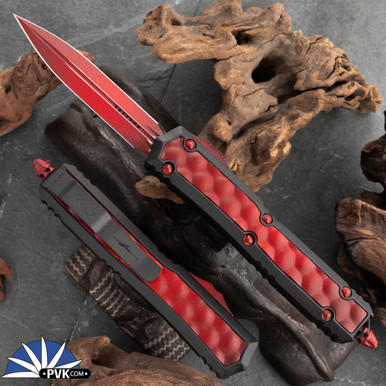 Microtech Makora 206-1BIWRDS Double Edge Weathered Red Blade