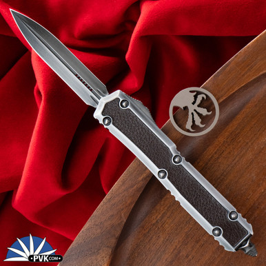 Microtech Makora 206-1MD Double Edge Distressed Blade, Mudhorn