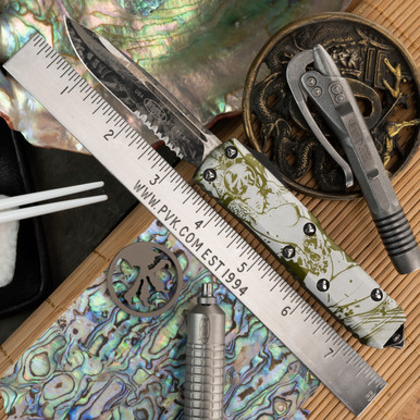 PVK Custom UTX-85 Distressed Geisha w/ Waves OD Green, Single Edge
