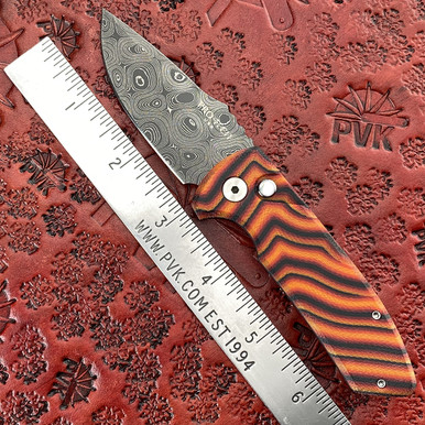 Protech Les George SBR Auto, Damascus, Unique G Carta - PVK