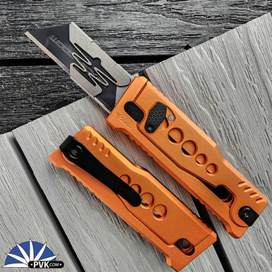 Reate EXO-U Gravity Knife, Razor Blade, Aluminum Speedhole Pattern