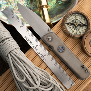 VMX Knives Jack D/A, S45VN, Flamed Titanium W/Mokuti Button - PVK