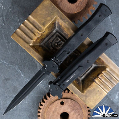 AGA Campolin ZERO+ N690Co Black Dagger Blade, Black G10 Handle