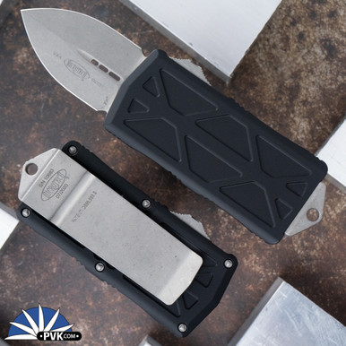 Microtech Exocet 157-10AP Double Edge Apocalyptic Blade, Black