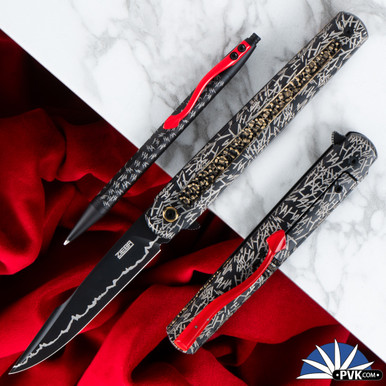 Zieba Nine Harpoon Why So Serious, Magnacut Flipper Blade, Black