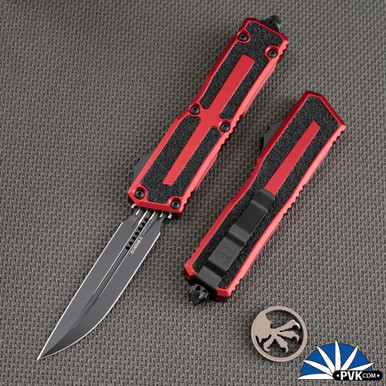 Microtech Scarab 2 Gen 3 1180-1RD DES Black Blade, Red Handle - PVK