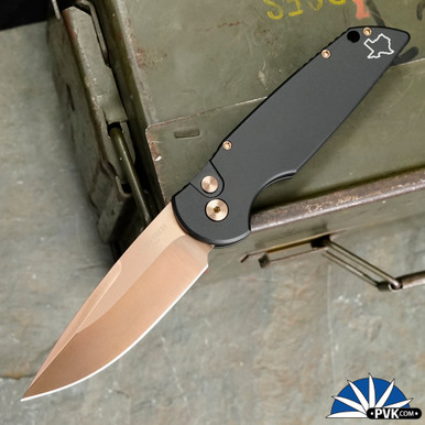 Protech TR-3 Rose Gold Blade, Smooth Black Handle Texas Logo, 2025