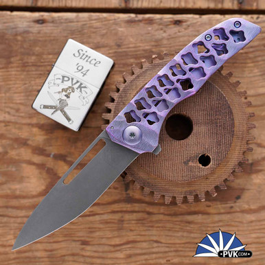 John Gray Slitter V2, Acidwashed Flat Grind Magnacut Blade, Ghost