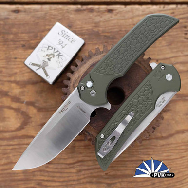 Protech Mordax Plunge Lock Flipper, Satin Magnacut Blade, Green