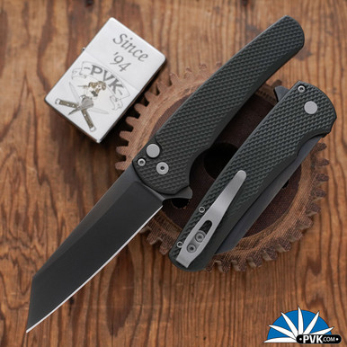 Protech Malibu 5406-SG Green, Smoky Grey Reverse Tanto Magnacut