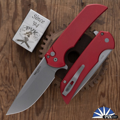 Protech MX-101-RED-20CV Mordax Plunge Lock Flipper Knife