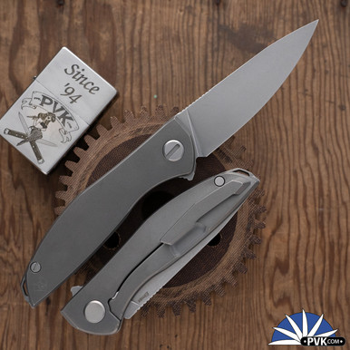 Shirogorov Knives Neon Lite, Stonewashed Elmax Blade, Stonewashed