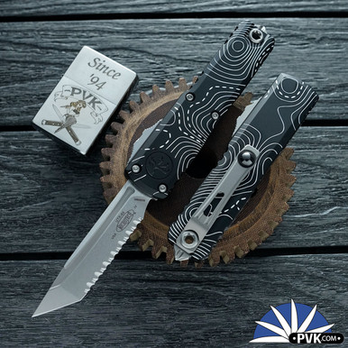 Microtech UTX-85 Gen 4 T/E 12334-12TP Stonewash Full Serrated