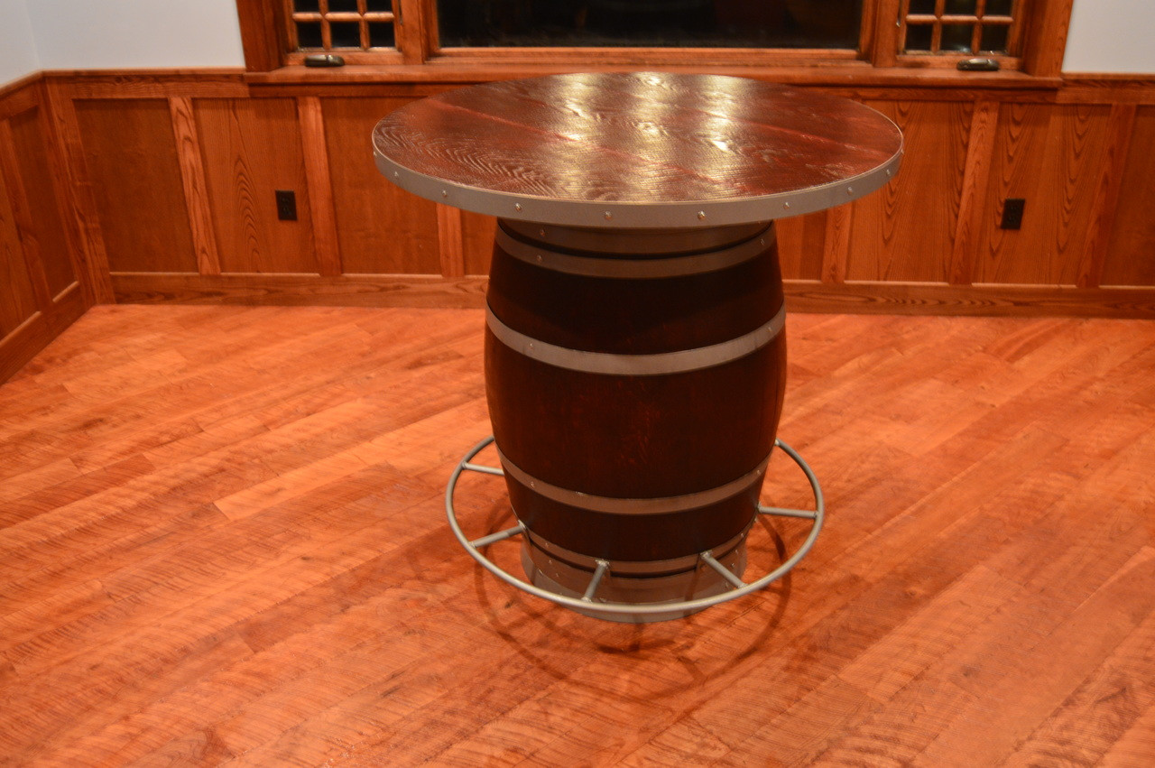Wine Barrel Pub Table Antiqued Barrel Twisted River Woodworks